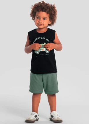 Brandili - Conjunto Infantil Menino de Leãozinho Preto - BRANDILI