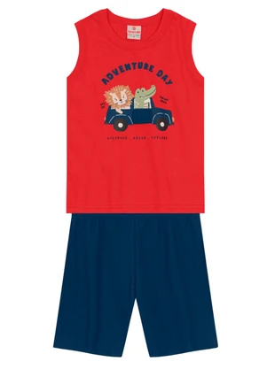 Brandili - Conjunto Infantil Menino de Leãozinho Vermelho - BRANDILI