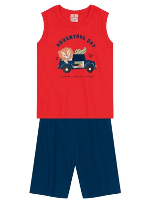 Brandili - Conjunto Infantil Menino de Leãozinho Vermelho - BRANDILI