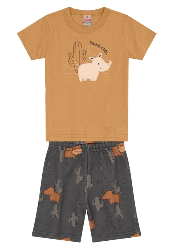 Brandili - Conjunto Infantil Menino de Rinoceronte Marrom 1