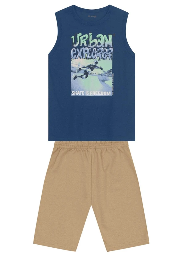 Brandili - Conjunto Infantil Menino de Skate Azul