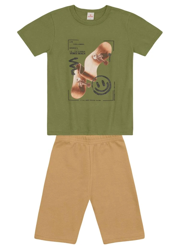 Brandili - Conjunto Infantil Menino de Skate em Gel Verde