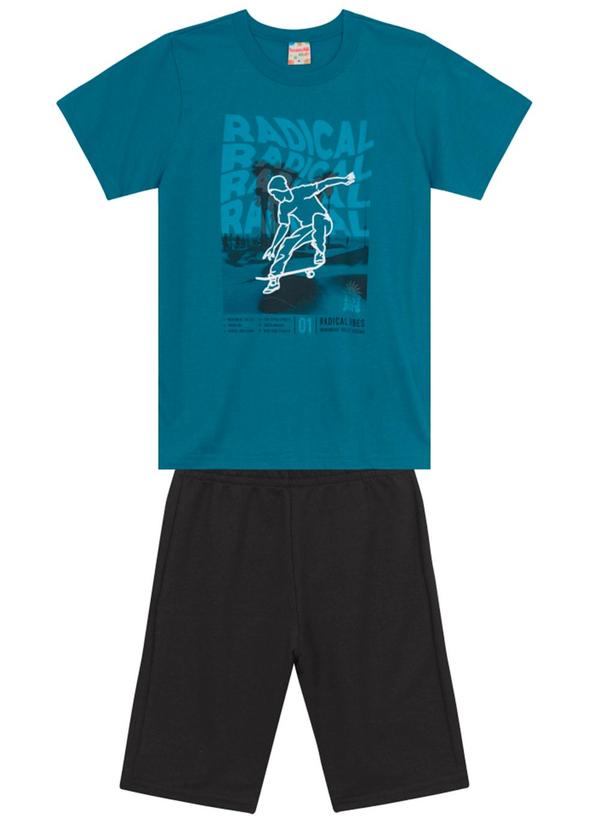 Brandili - Conjunto Infantil Menino de Skate em Puff Azul