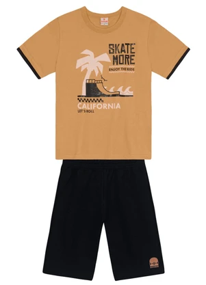 Brandili - Conjunto Infantil Menino de Skate Marrom - BRANDILI