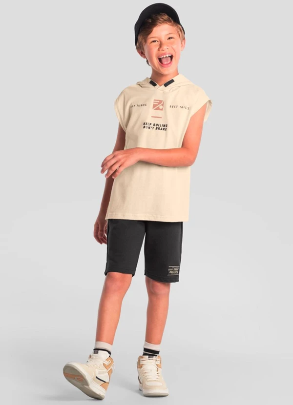 Brandili - Conjunto Infantil Menino de Skate Natural