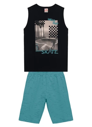 Brandili - Conjunto Infantil Menino de Skate Preto - BRANDILI