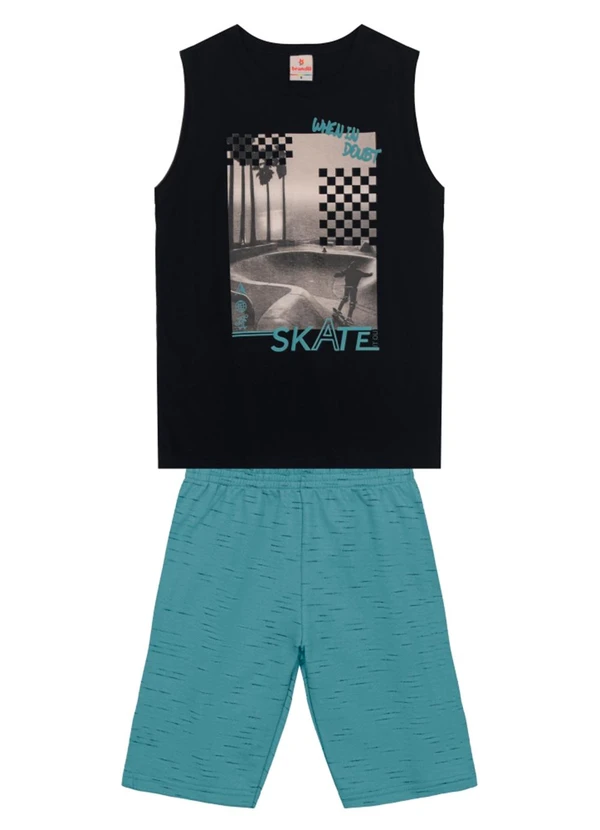 Brandili - Conjunto Infantil Menino de Skate Preto