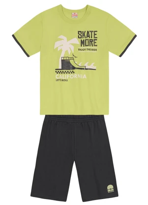 Brandili - Conjunto Infantil Menino de Skate Verde - BRANDILI