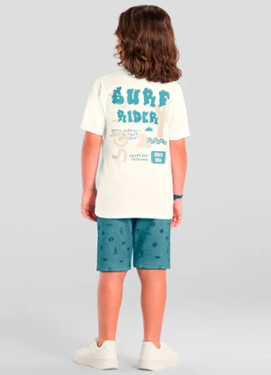 Brandili - Conjunto Infantil Menino de Surf em Puff Natural - BRANDILI