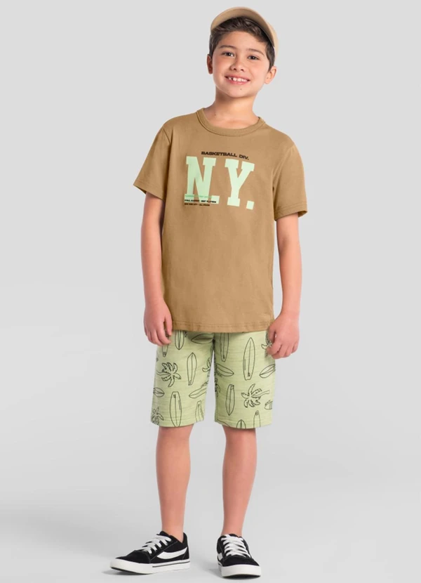 Brandili - Conjunto Infantil Menino de Surf Marrom