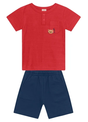 Brandili - Conjunto Infantil Menino de Tigre Vermelho - BRANDILI