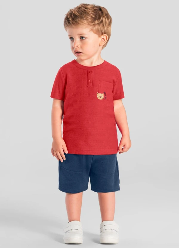 Brandili - Conjunto Infantil Menino de Tigre Vermelho