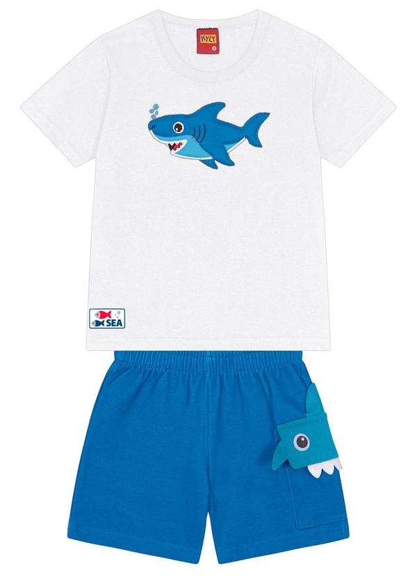 Kyly - Conjunto Infantil Menino de Tubarão Branco