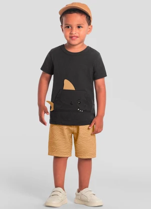 Brandili - Conjunto Infantil Menino de Tubarãozinho Cinza - BRANDILI