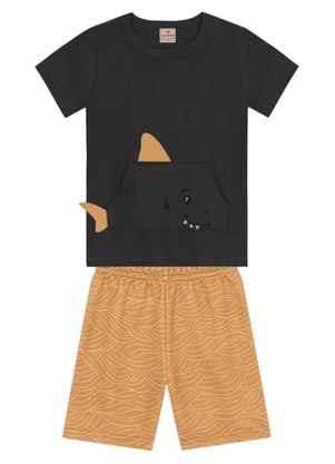 Brandili - Conjunto Infantil Menino de Tubarãozinho Cinza - BRANDILI