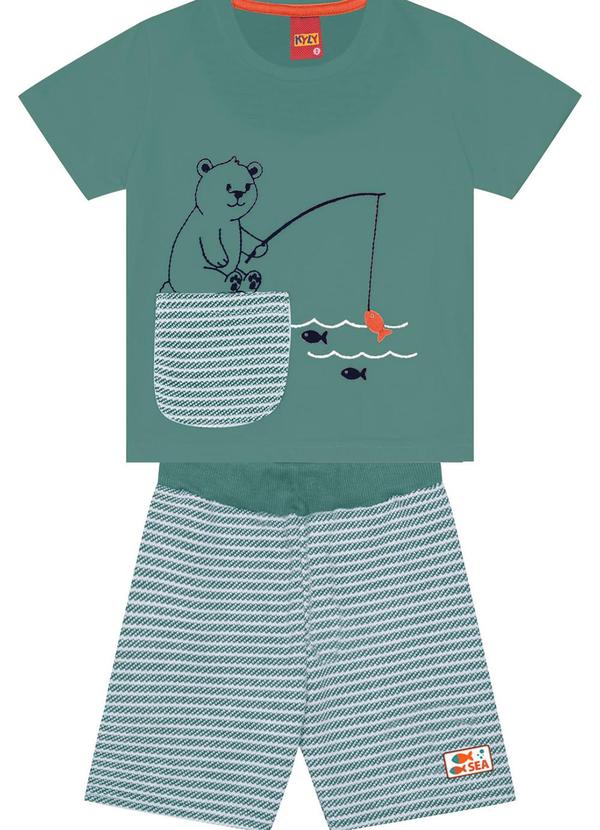 Kyly - Conjunto Infantil Menino de Urso Verde