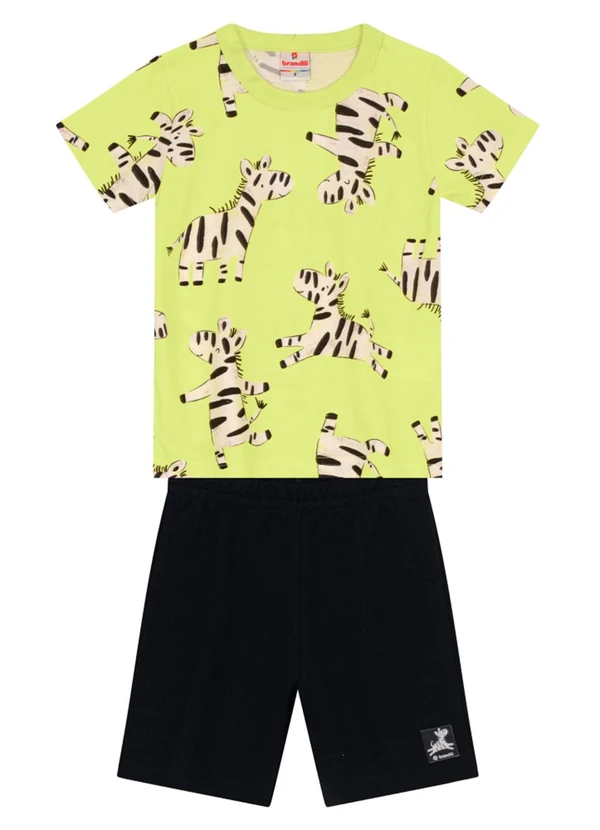 Brandili - Conjunto Infantil Menino de Zebra Verde