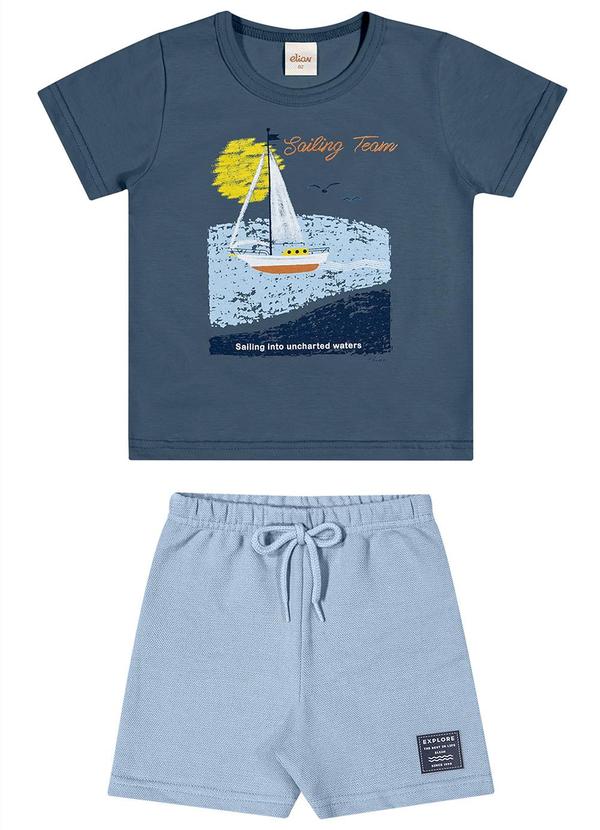 Elian - Conjunto Infantil Menino Desenho Barco Azul
