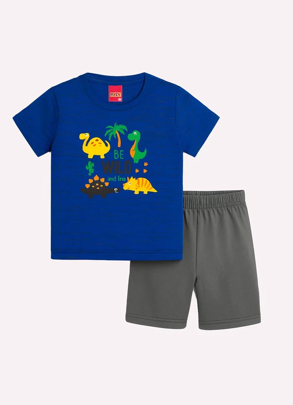 Kyly - Conjunto Infantil Menino Dinossauro Azul