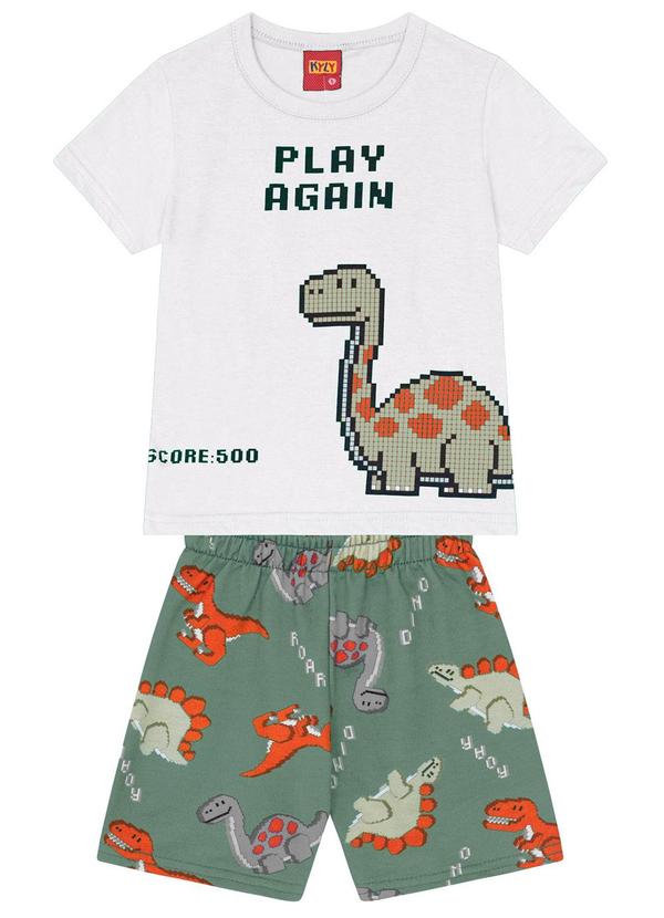 Kyly - Conjunto Infantil Menino Dinossauro Branco