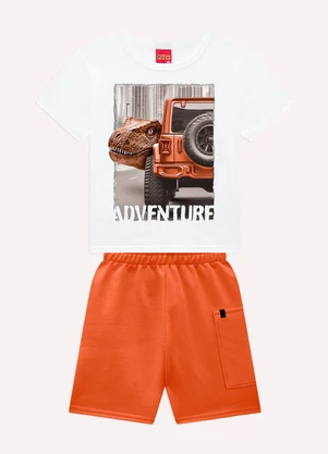 Kyly - Conjunto Infantil Menino Dinossauro Branco - KYLY