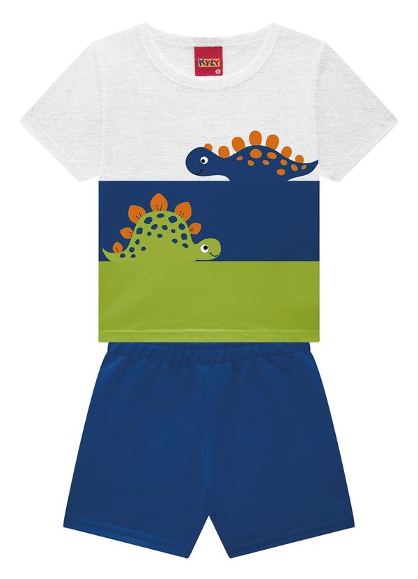 Kyly - Conjunto Infantil Menino Dinossauro Cinza