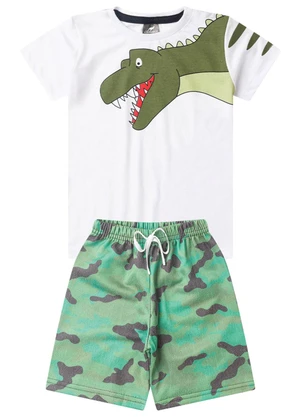 Conjunto Infantil Menino Dinossauro Kangulu Branco - undefined