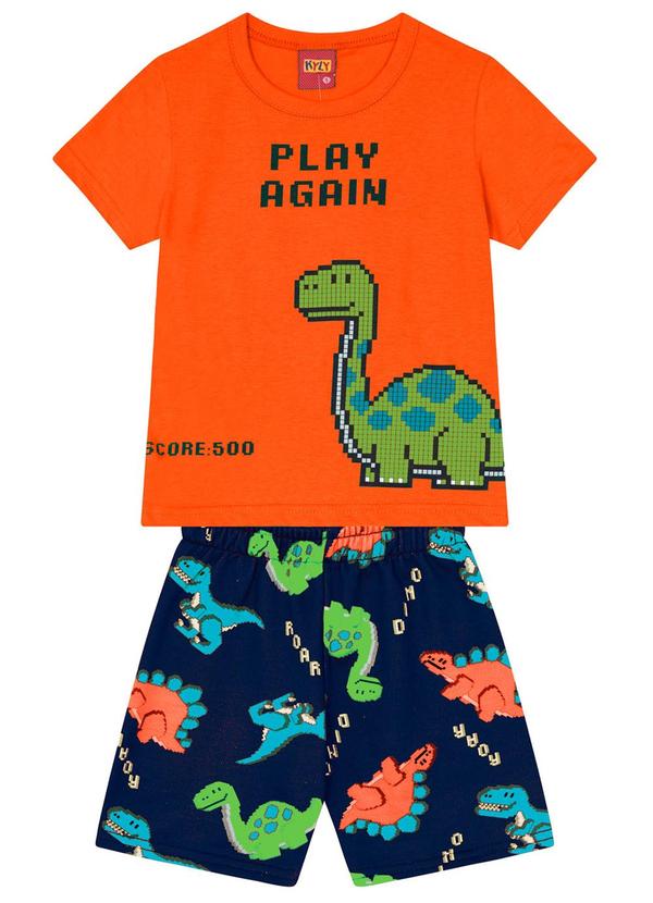 Kyly - Conjunto Infantil Menino Dinossauro Laranja