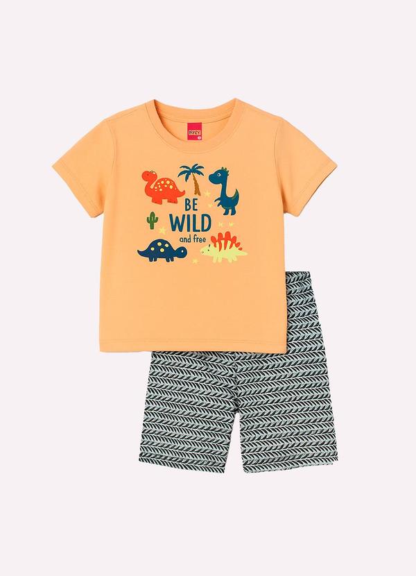 Kyly - Conjunto Infantil Menino Dinossauro Laranja