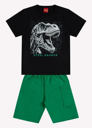 Kyly - Conjunto Infantil Menino Dinossauro Preto - KYLY