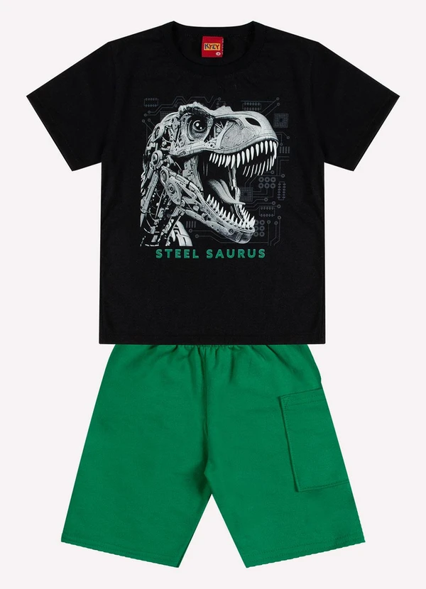 Kyly - Conjunto Infantil Menino Dinossauro Preto 2