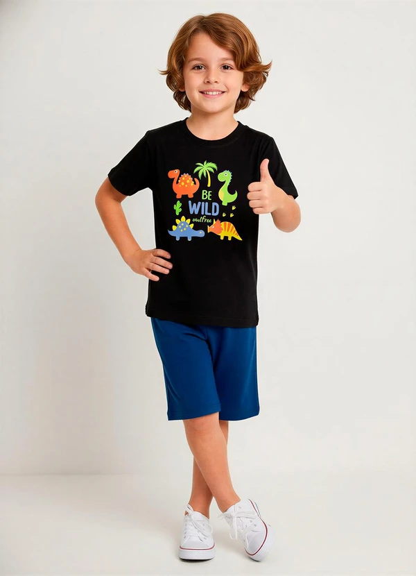 Kyly - Conjunto Infantil Menino Dinossauro Preto 2