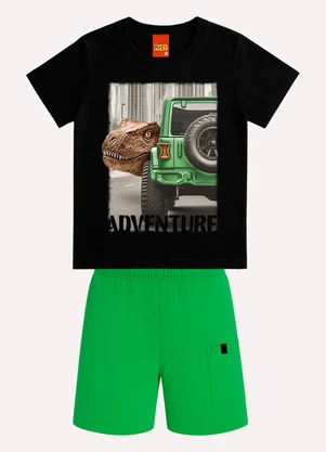 Kyly - Conjunto Infantil Menino Dinossauro Preto - KYLY