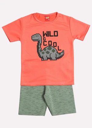 Kyly - Conjunto Infantil Menino Dinossauro Laranja - KYLY