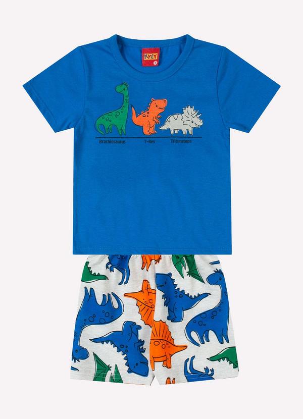 Kyly - Conjunto Infantil Menino Dinossauros Azul