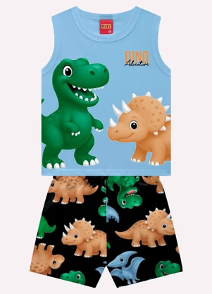 Kyly - Conjunto Infantil Menino Dinossauros Azul - KYLY