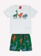 Kyly - Conjunto Infantil Menino Dinossauros Laranja - variação: Branco