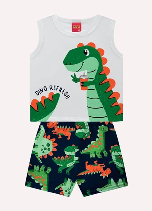 Kyly - Conjunto Infantil Menino Dinossauros Branco - KYLY