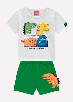 Kyly - Conjunto Infantil Menino Dinossauros Cinza - KYLY