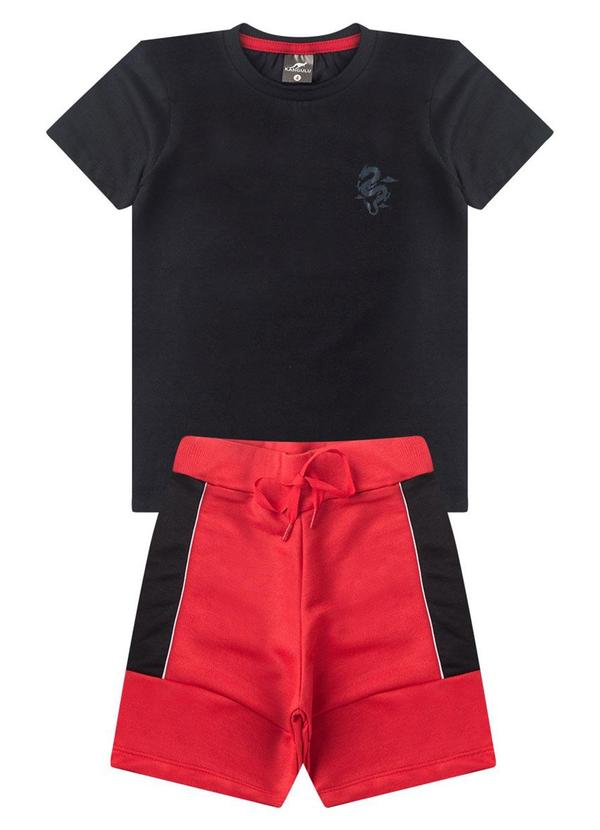 Rosa Azul - Conjunto Infantil Menino Dragão Samurai Preto