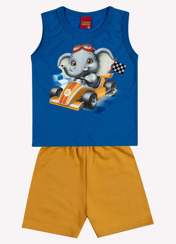 Kyly - Conjunto Infantil Menino Elefante Azul