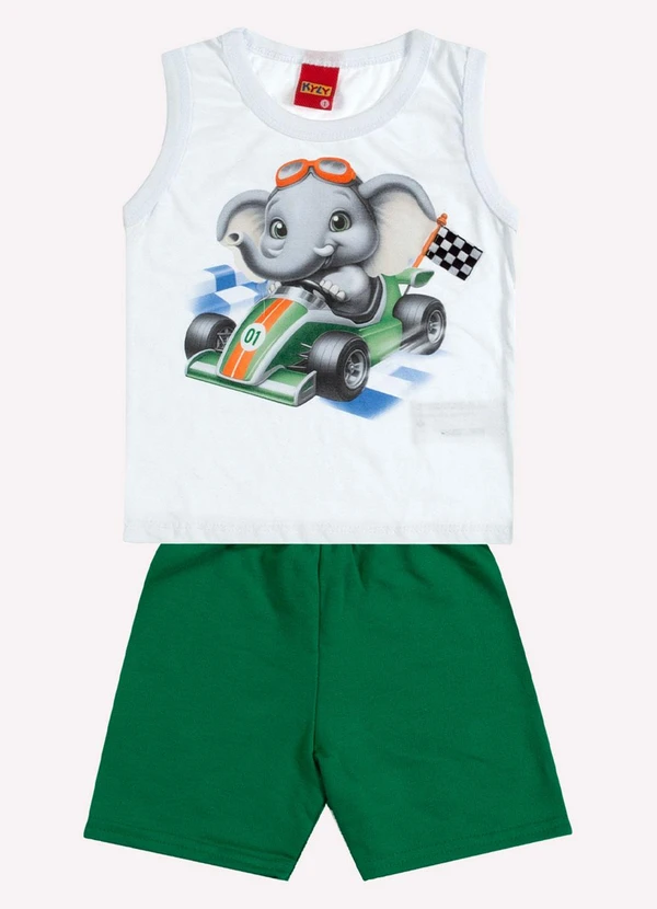 Kyly - Conjunto Infantil Menino Elefante Branco