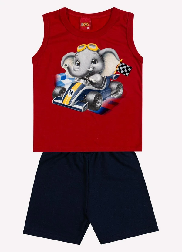 Kyly - Conjunto Infantil Menino Elefante Vermelho 1