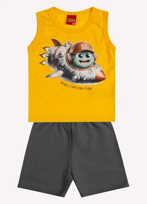 Kyly - Conjunto Infantil Menino em Algodão Amarelo - KYLY