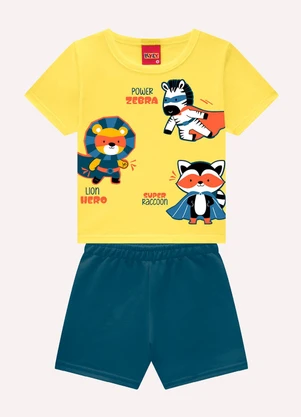 Kyly - Conjunto Infantil Menino em Algodão Amarelo - KYLY