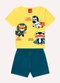 Kyly - Conjunto Infantil Menino em Algodão Azul Marinho - variação: Amarelo