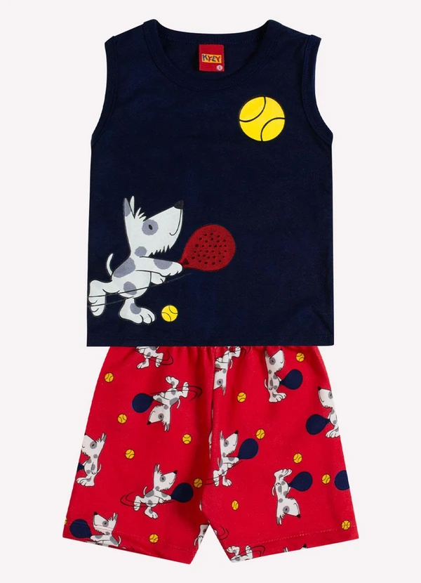 Kyly - Conjunto Infantil Menino em Algodão Azul Marinho