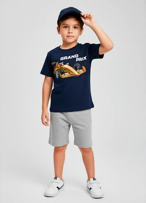 Kyly - Conjunto Infantil Menino em Algodão Azul Marinho - KYLY