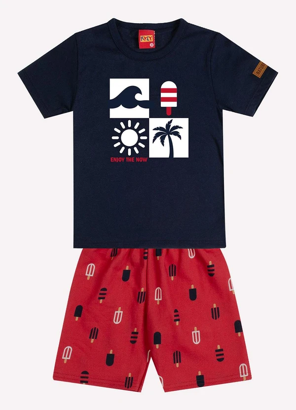 Kyly - Conjunto Infantil Menino em Algodão Azul Marinho 2