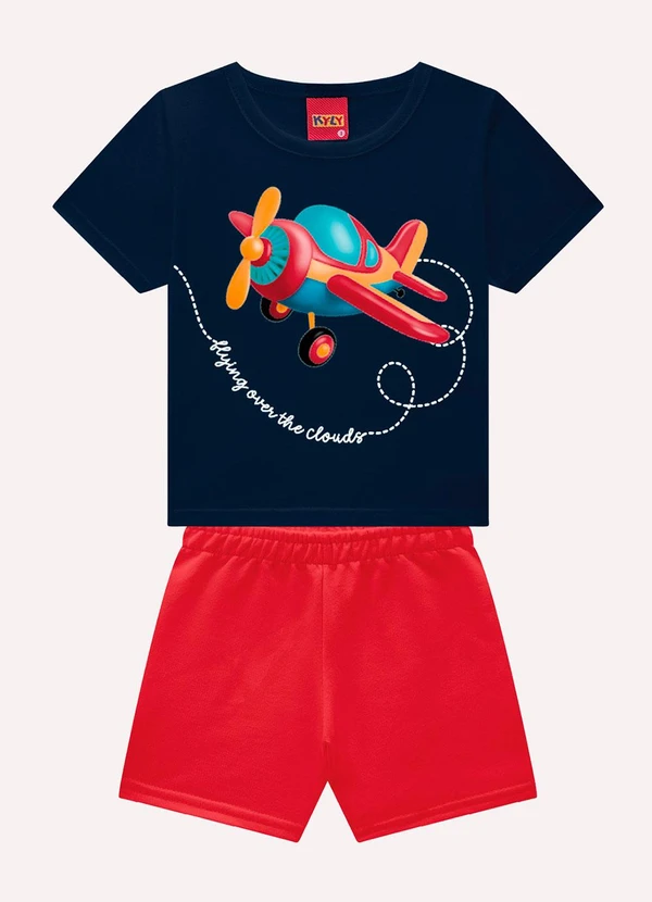 Kyly - Conjunto Infantil Menino em Algodão Azul Marinho 2